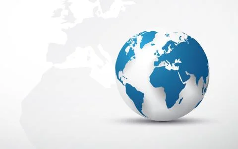 Blue earth globe world map background Ilustración de archivo