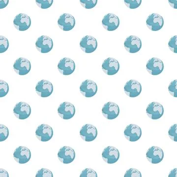 Blue earth globe world seamless repeating pattern Illustrazione stock