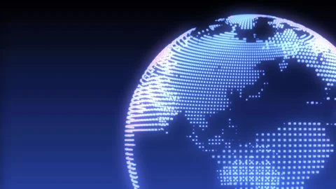Blue earth loop background animation Stock Footage 145999683