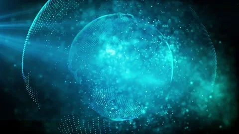 Blue earth network. Global technology background Stock Footage 83997174