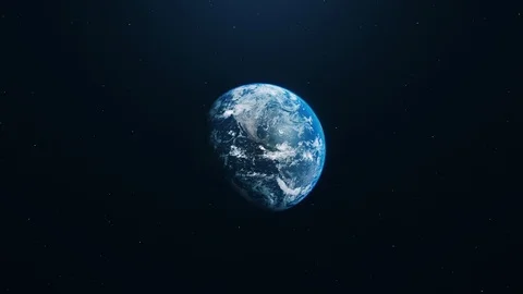 Blue earth in open space Stock-Footage 95284454
