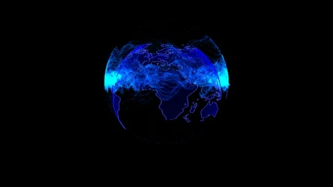 Blue Earth Plasma Sphere Spin Wave Motion Background Stock Footage 101164949