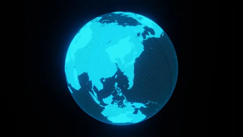 Blue Earth Sci-Fi Background Loop Animation Stock Footage 241151238