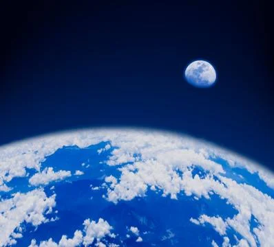 Blue earth in space Stock Photos