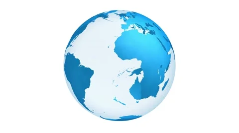 Blue Earth spinning isolated on white background Stock Footage 61958490