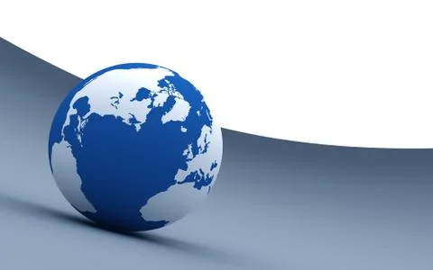 Blue earth on wavy background Illustrazione stock
