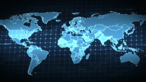 Blue Earth World Map Abstract Technology Background 스톡 동영상 153224927