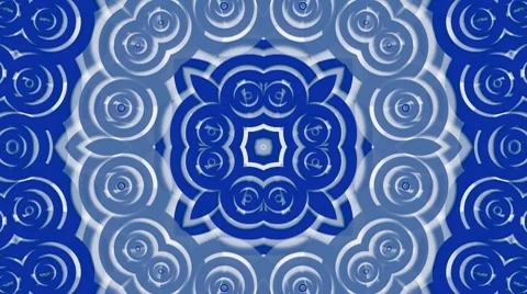 Blue east circle and cloud pattern,classical China porcelain fancy texture.abst Stock Footage 7761505