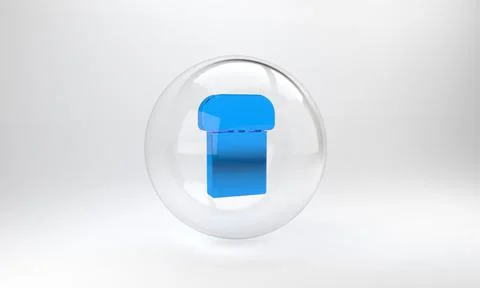 Blue Easter cake icon isolated on grey background. Happy Easter. Glass circle Stock Illustration