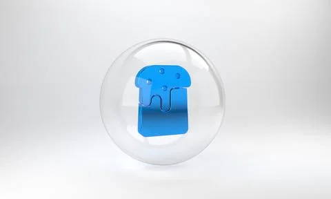 Blue Easter cake icon isolated on grey background. Happy Easter. Glass circle Stock Illustration