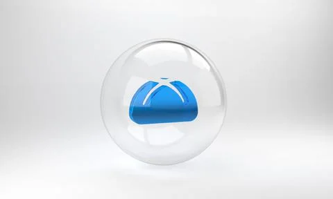 Blue Easter cake icon isolated on grey background. Happy Easter. Glass circle Stock Illustration