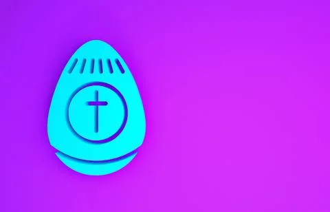 Blue Easter egg icon isolated on purple background. Happy Easter. Minimalism  Stock Illustration