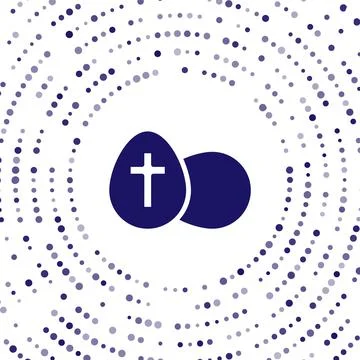 Blue Easter egg icon isolated on white background. Happy Easter. Abstract circle Illustrazione stock