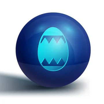 Blue Easter egg icon isolated on white background. Happy Easter. Blue circle Stock Illustration