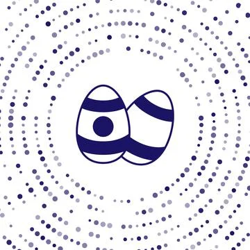 Blue Easter egg icon isolated on white background. Happy Easter. Abstract cir 库存插图