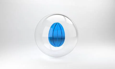 Blue Easter egg icon isolated on grey background. Happy Easter. Glass circle  스톡 일러스트