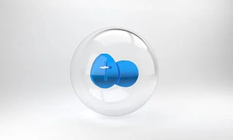Blue Easter egg icon isolated on grey background. Happy Easter. Glass circle  Stock Illustration