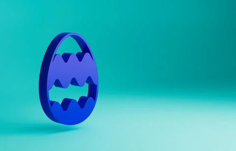 Blue Easter egg icon isolated on blue background. Happy Easter. Minimalism Stock Illustration