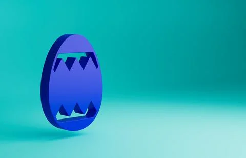 Blue Easter egg icon isolated on blue background. Happy Easter. Minimalism Stock Illustration