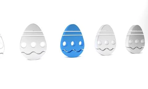 Blue Easter egg icon isolated on white background. Happy Easter. Minimalism.. Stock Illustration