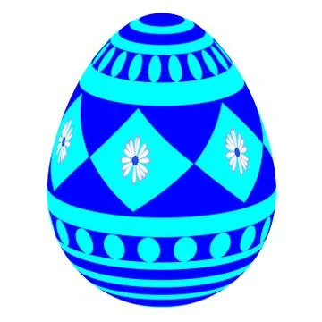 Blue Easter egg illustration Stock Illustration