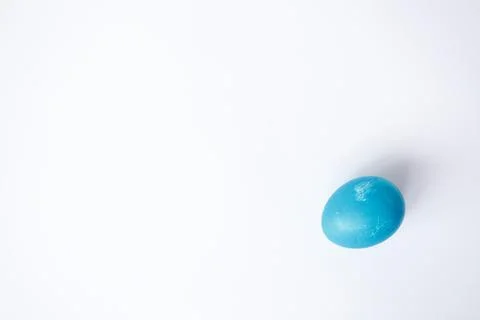 Blue easter egg isolated on white background Stock Photos