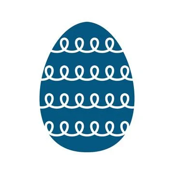 Blue easter egg with loops. Vector illustration Stock Illustration