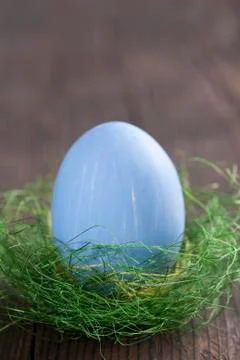 Blue easter egg Stock Photos