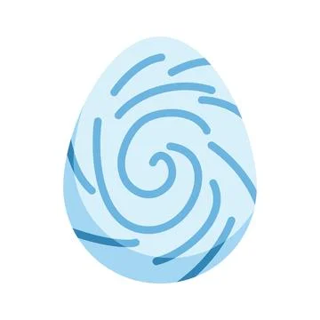 Blue easter egg with swirl pattern design Stock Illustration