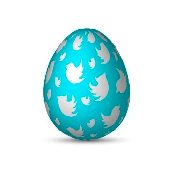Blue Easter egg with white birds and light shadow Illustrazione stock