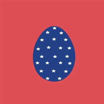 Blue Easter Egg with white circles Vector. Stock Illustration