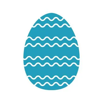 Blue easter egg with wide and narrow waves. Vector illustration イラスト素材