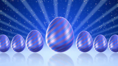 Blue Easter eggs in a 3D animation Stock Footage 238966412