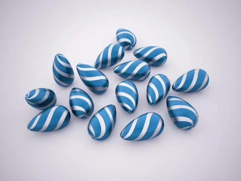Blue easter eggs concept rendered Stock Illustration