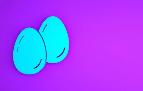 Blue Easter eggs icon isolated on purple background. Happy Easter. Minimalism Stock Illustration