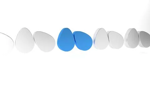 Blue Easter eggs icon isolated on white background. Happy Easter. Minimalis.. Stock Illustration
