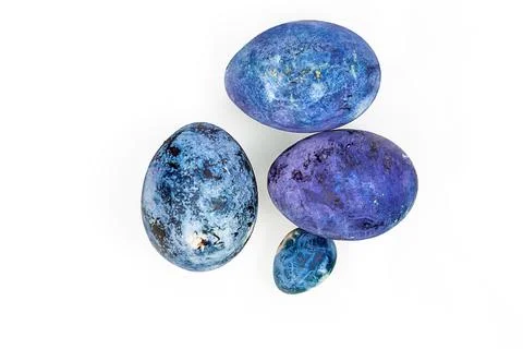 Blue Easter eggs isolated on the white background Stock Photos