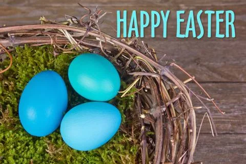 Blue easter eggs Stock Photos