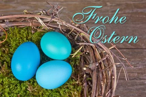 Blue easter eggs Foto stock
