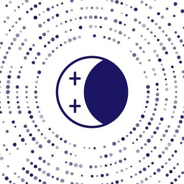 Blue Eclipse of the sun icon isolated on white background. Total sonar eclipse Stock Illustration