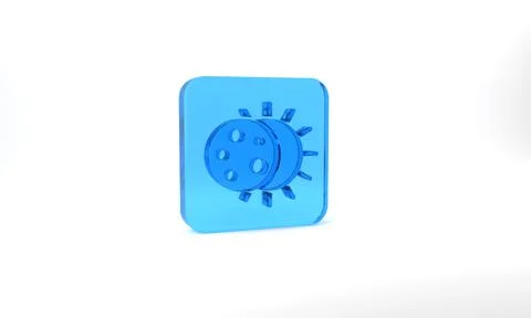 Blue Eclipse of the sun icon isolated on grey background. Total sonar eclipse Stock Illustration