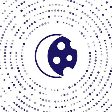 Blue Eclipse of the sun icon isolated on white background. Total sonar eclipse Illustrazione stock