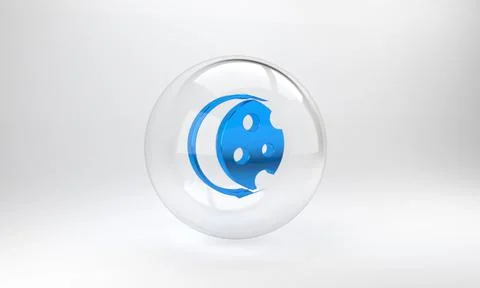 Blue Eclipse of the sun icon isolated on grey background. Total sonar eclipse Stock Illustration