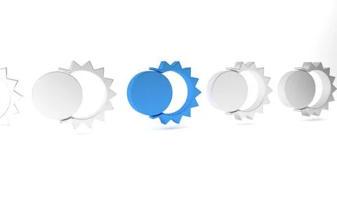 Blue Eclipse of the sun icon isolated on white background. Total sonar ecli.. Stock Illustration