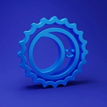 Blue Eclipse of the sun icon isolated on blue background. Total sonar eclip.. Stock Illustration