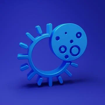 Blue Eclipse of the sun icon isolated on blue background. Total sonar eclip.. Stock Illustration