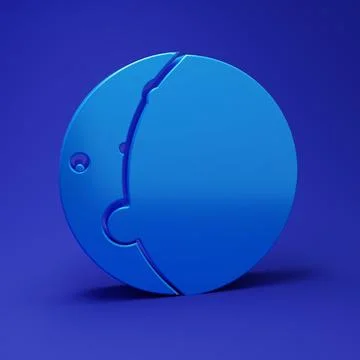 Blue Eclipse of the sun icon isolated on blue background. Total sonar eclip.. Stock Illustration