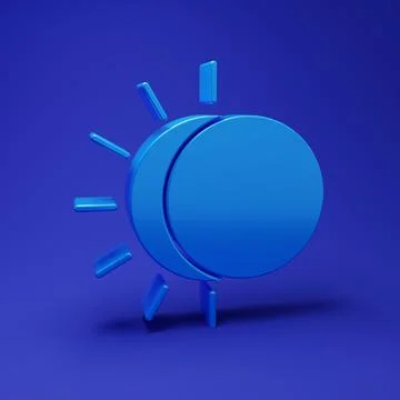 Blue Eclipse of the sun icon isolated on blue background. Total sonar eclip.. Stock Illustration