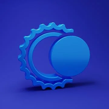 Blue Eclipse of the sun icon isolated on blue background. Total sonar eclip.. Stock Photos