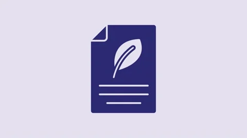 Blue Eco paper with leaf icon isolated on purple background. Suitable for Stock Footage 232838324
